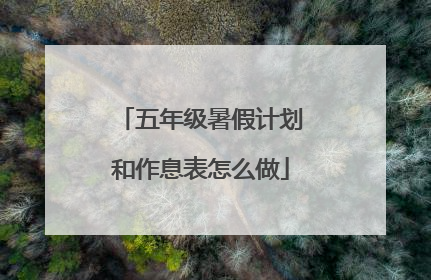 五年级暑假计划和作息表怎么做