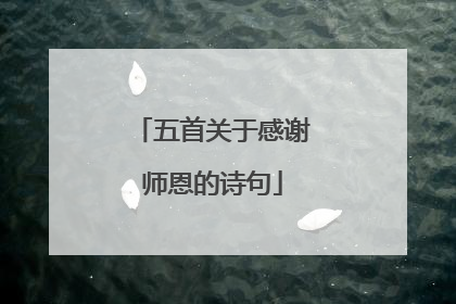 五首关于感谢师恩的诗句