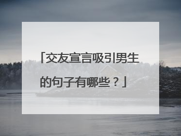 交友宣言吸引男生的句子有哪些？