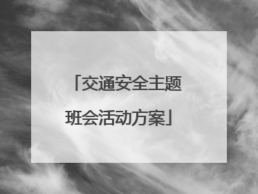 交通安全主题班会活动方案