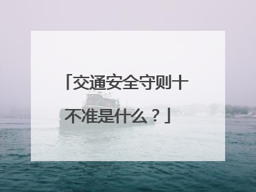 交通安全守则十不准是什么?