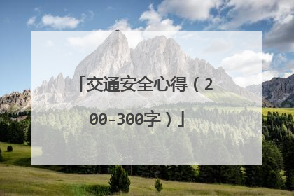 交通安全心得（200-300字）