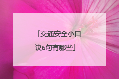 交通安全小口诀6句有哪些