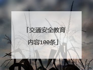 交通安全教育内容100条