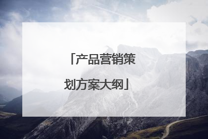 产品营销策划方案大纲
