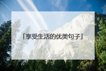 享受生活的优美句子