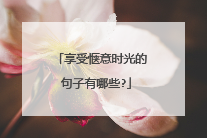 享受惬意时光的句子有哪些?