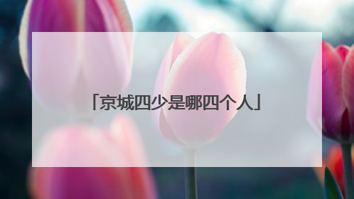 京城四少是哪四个人