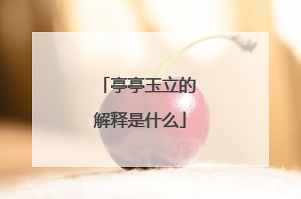 亭亭玉立的解释是什么