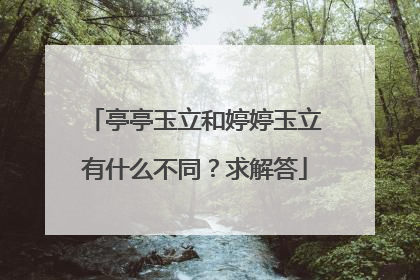 亭亭玉立和婷婷玉立有什么不同？求解答