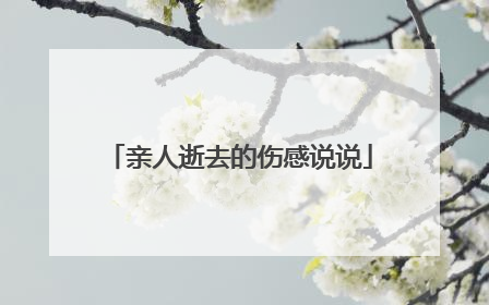 亲人逝去的伤感说说