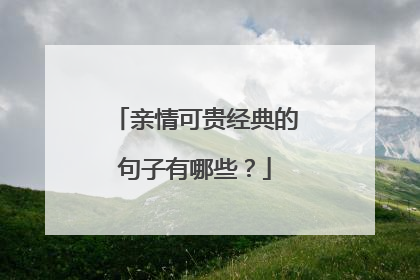 亲情可贵经典的句子有哪些？
