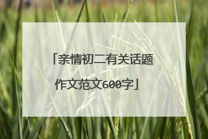 亲情初二有关话题作文范文600字