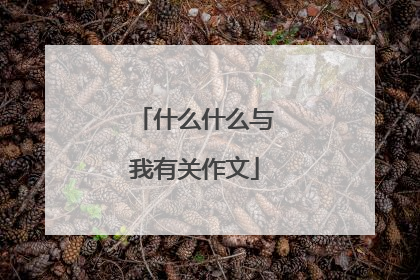 什么什么与我有关作文