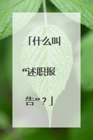 什么叫“述职报告”？