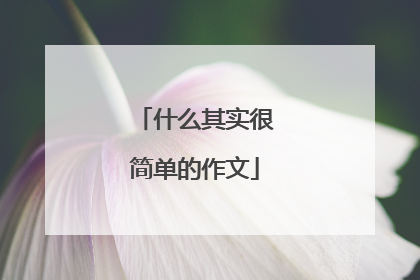 什么其实很简单的作文