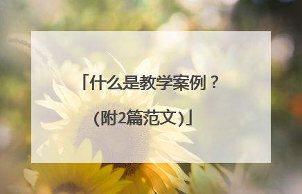 什么是教学案例？(附2篇范文)