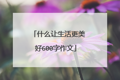 什么让生活更美好600字作文