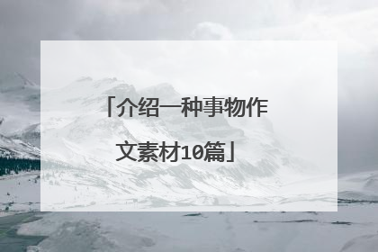 介绍一种事物作文素材10篇
