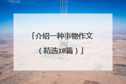 介绍一种事物作文（精选10篇）