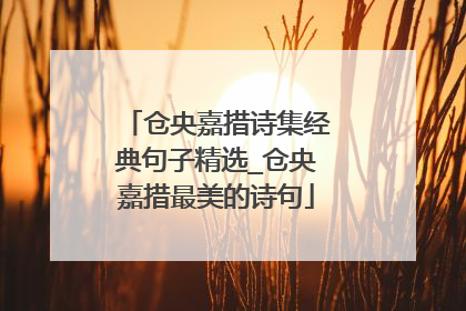 仓央嘉措诗集经典句子精选_仓央嘉措最美的诗句