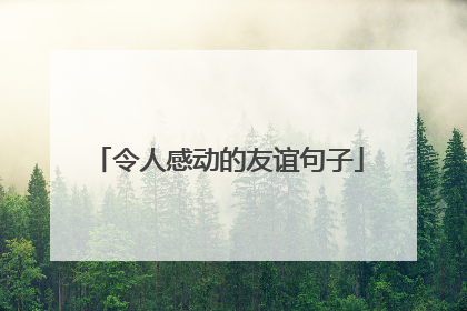 令人感动的友谊句子