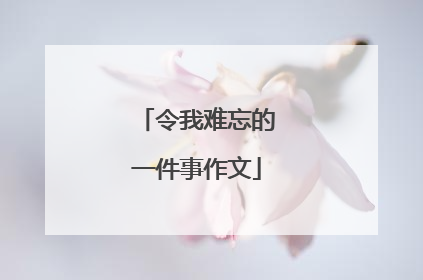 令我难忘的一件事作文