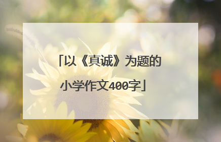 以《真诚》为题的小学作文400字
