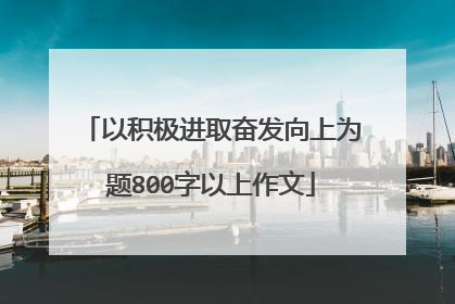 以积极进取奋发向上为题800字以上作文