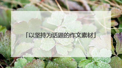 以坚持为话题的作文素材