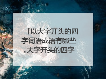 以大字开头的四字词语成语有哪些,大字开头的四字成语有哪些成语