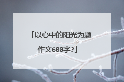 以心中的阳光为题作文600字?