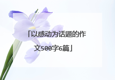 以感动为话题的作文500字6篇