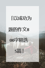以成功为题的作文800字精选5篇