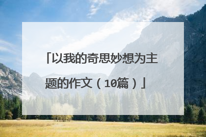以我的奇思妙想为主题的作文（10篇）