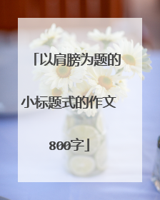 以肩膀为题的小标题式的作文800字