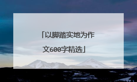 以脚踏实地为作文600字精选