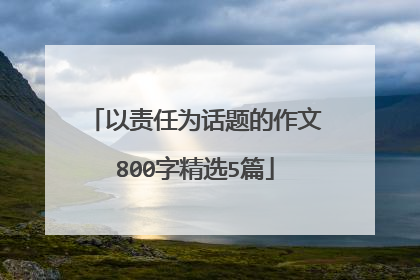 以责任为话题的作文800字精选5篇
