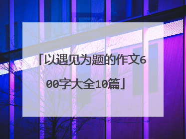 以遇见为题的作文600字大全10篇