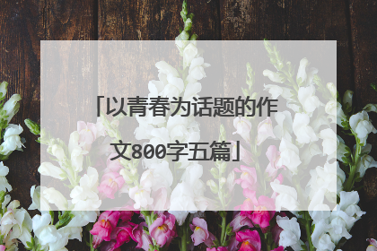 以青春为话题的作文800字五篇