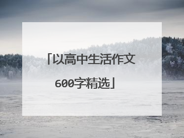 以高中生活作文600字精选