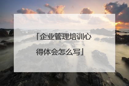 企业管理培训心得体会怎么写