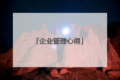 企业管理心得