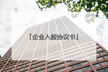 企业入股协议书