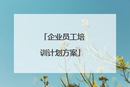 企业员工培训计划方案