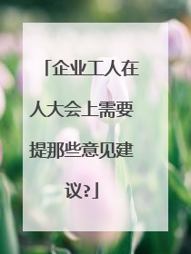 企业工人在人大会上需要提那些意见建议?