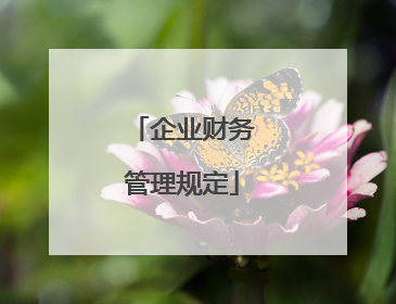 企业财务管理规定