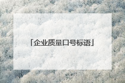 企业质量口号标语