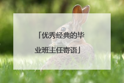 优秀经典的毕业班主任寄语