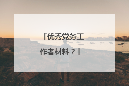 优秀党务工作者材料？